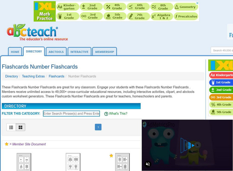Abcteach: Number Flashcards Website Abcteach: Number Flashcards Website