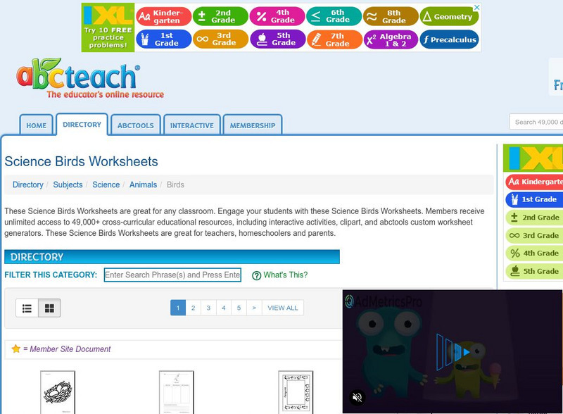 Abcteach: Birds Activity Abcteach: Birds Activity