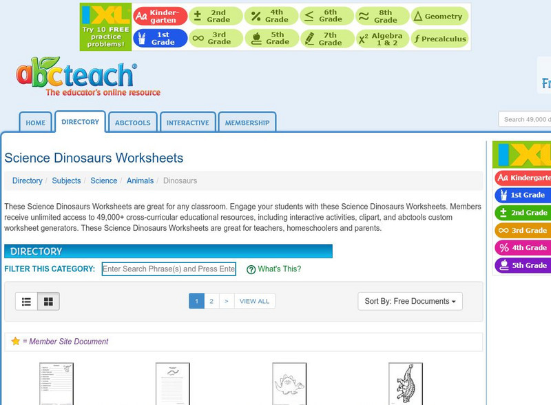 Abcteach: Dinosaurs Website Abcteach: Dinosaurs Website
