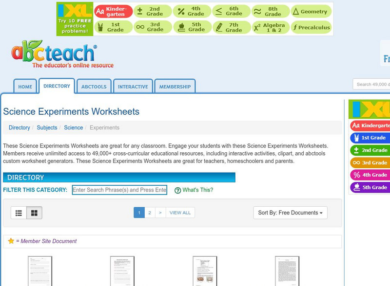 Abcteach: Experiments Unknown Type Abcteach: Experiments Unknown Type