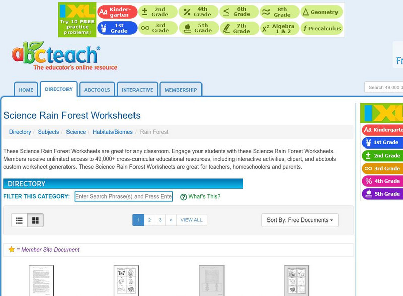 Abcteach: Rain Forest Activity Abcteach: Rain Forest Activity