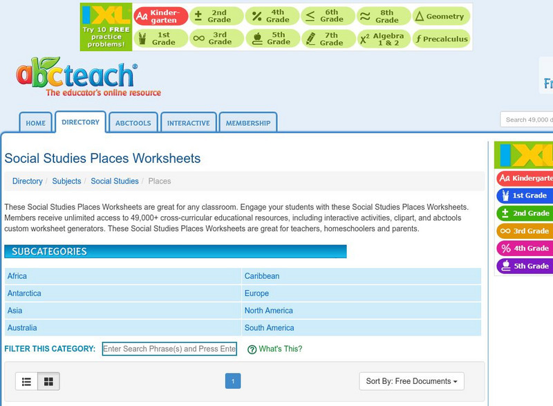 Abcteach: Social Studies: Places Website Abcteach: Social Studies: Places Website
