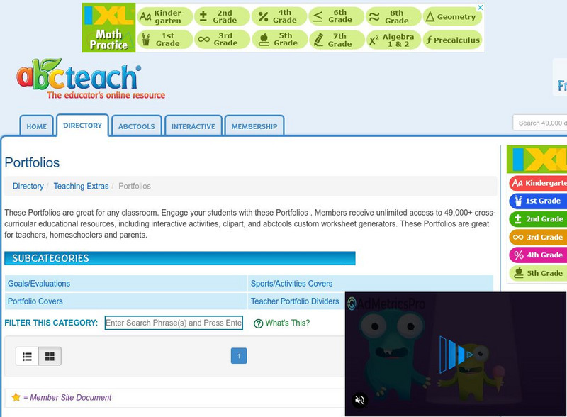 Abcteach: Goals/evaluation Forms for Portfolios Website Abcteach: Goals/evaluation Forms for Portfolios Website