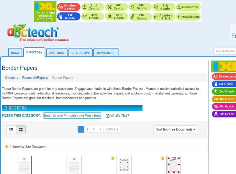Abcteach: Border Papers Website Abcteach: Border Papers Website