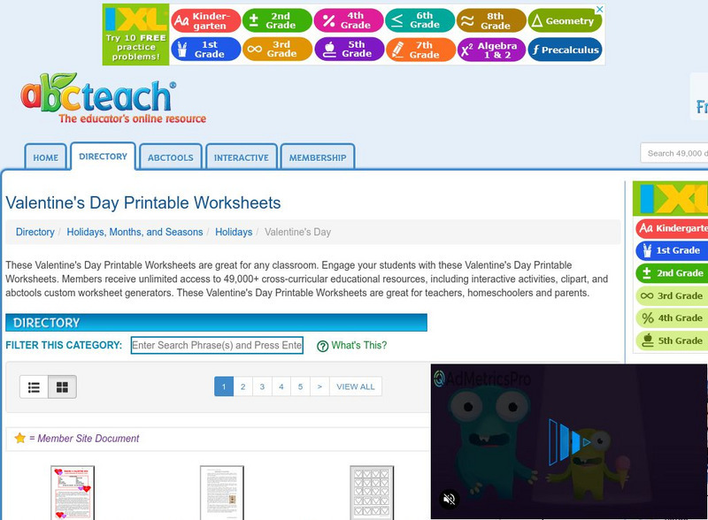 Abcteach: Valentine's Day Activities Handout Abcteach: Valentine's Day Activities Handout