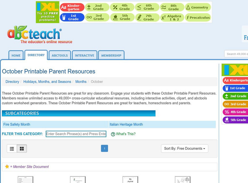 Abcteach: October Activity Abcteach: October Activity