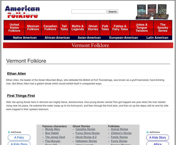 American Folklore: Vermont Folklore Primary American Folklore: Vermont Folklore Primary