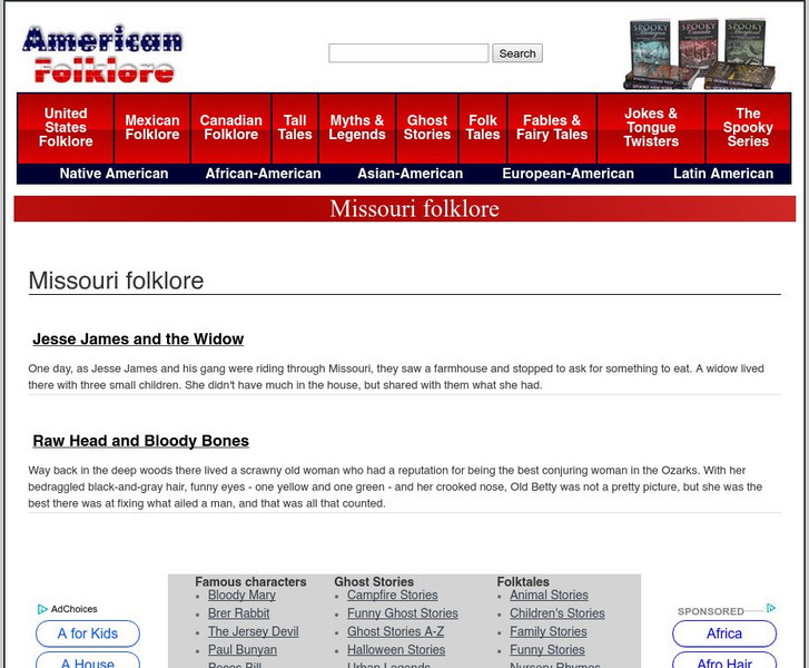 American Folklore: Missouri Folklore Primary American Folklore: Missouri Folklore Primary