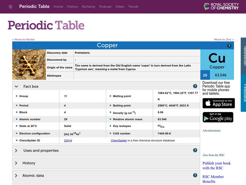Periodic Table: Copper Handout Periodic Table: Copper Handout
