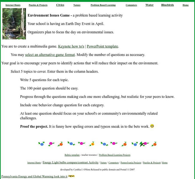 Mrs. O's House: Environmental Issues Game Activity Mrs. O's House: Environmental Issues Game Activity