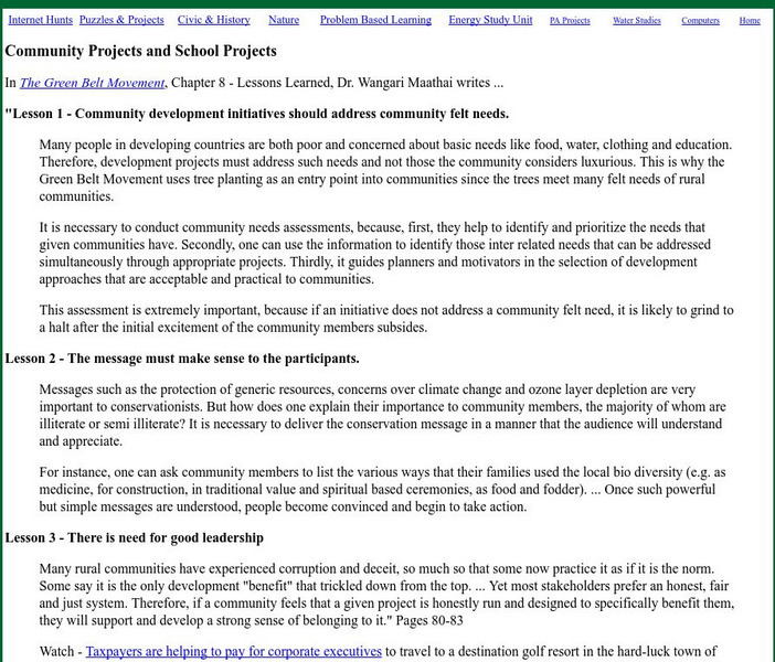 Mrs. O's House: Community Projects and School Projects Lesson Plan Mrs. O's House: Community Projects and School Projects Lesson Plan