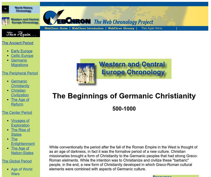 Then Again: Web Chron: The Beginnings of German Christianity 500 1000. Handout Then Again: Web Chron: The Beginnings of German Christianity 500 1000. Handout
