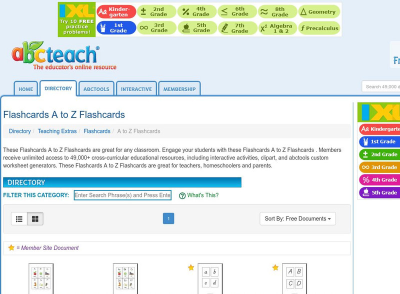 Abcteach: A Z Flash Cards Website Abcteach: A Z Flash Cards Website