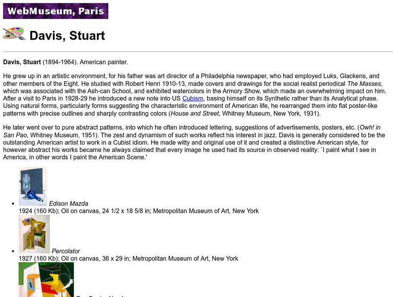 Ibiblio: Web Museum: Stuart Davis Handout Ibiblio: Web Museum: Stuart Davis Handout