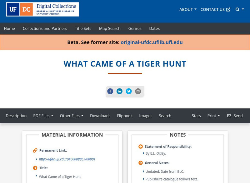 Baldwin Library: What Came of a Tiger Hunt Primary Baldwin Library: What Came of a Tiger Hunt Primary