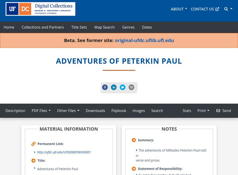 Baldwin Library: Adventures of Peterkin Paul Primary Baldwin Library: Adventures of Peterkin Paul Primary