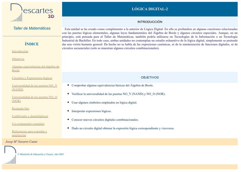 Ministerio De Educacion Y Ciencia: Logica Digital 2 Activity