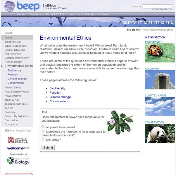 Bio Ethics Education Project (Beep): Environmental Ethics Website Bio Ethics Education Project (Beep): Environmental Ethics Website