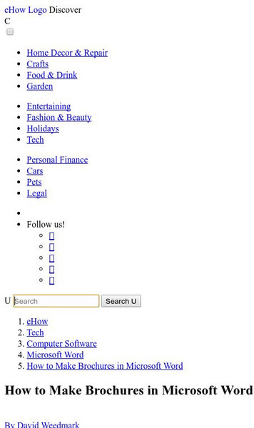 E How: How to Make Brochures in Microsoft Word Article
