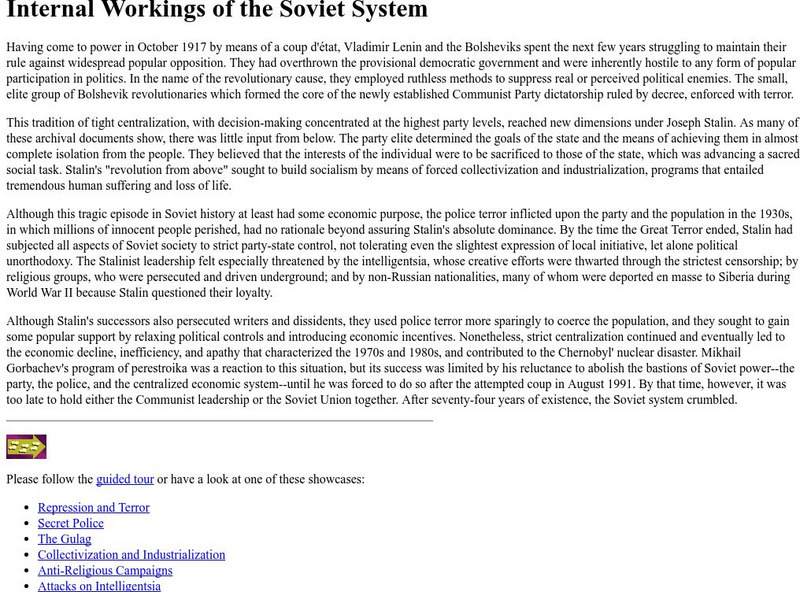 Ibiblio: Internal Workings of the Soviet System Website Ibiblio: Internal Workings of the Soviet System Website