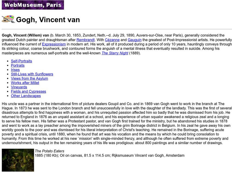 Ibiblio: Web Museum: Vincent Van Gogh Graphic Ibiblio: Web Museum: Vincent Van Gogh Graphic