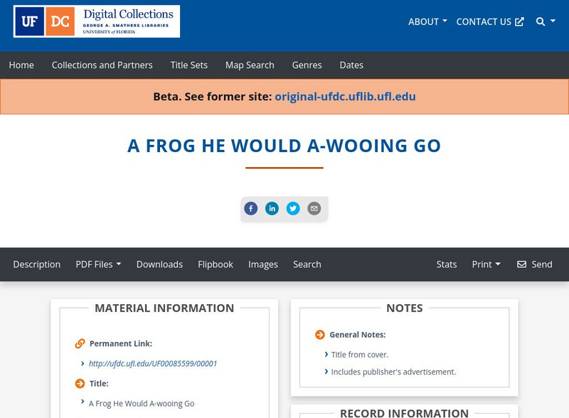 Baldwin Library: A Frog He Would a Wooing Go Primary Baldwin Library: A Frog He Would a Wooing Go Primary