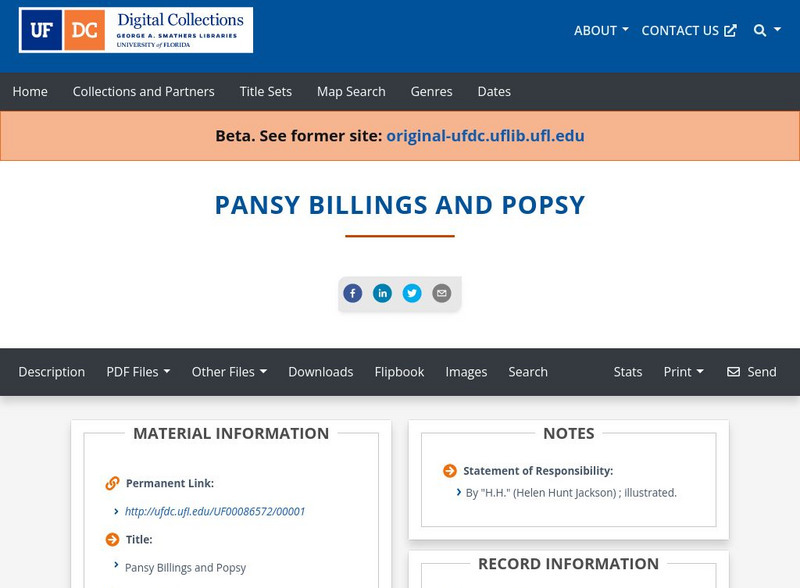 Baldwin Library: Pansy Billings and Popsy Primary Baldwin Library: Pansy Billings and Popsy Primary