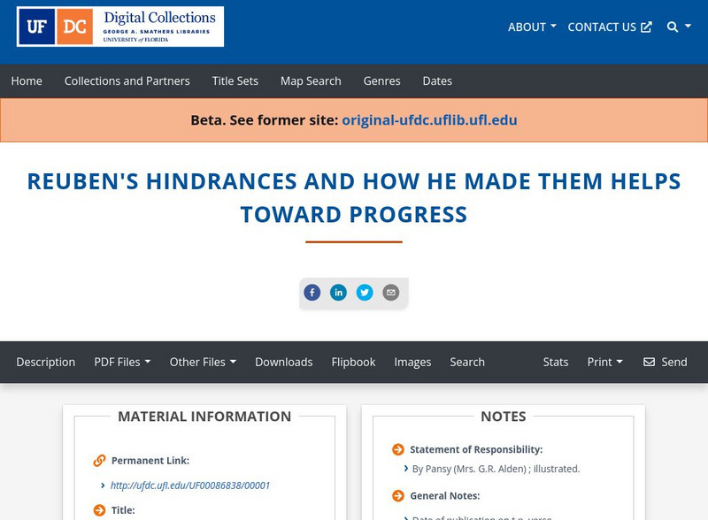 Baldwin Library: Reuben's Hindrances and How He Made Them Helps Progress Primary Baldwin Library: Reuben's Hindrances and How He Made Them Helps Progress Primary