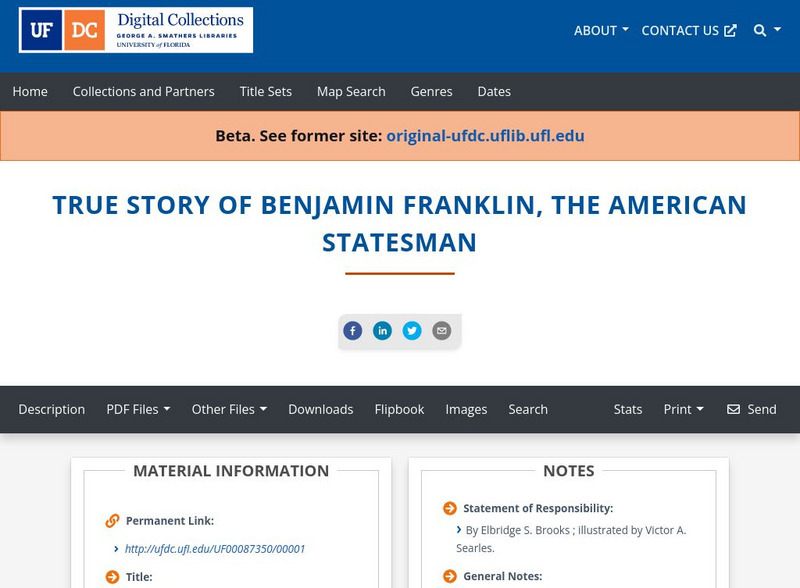 Baldwin Library: The True Story of Benjamin Franklin, the American Statesman Primary Baldwin Library: The True Story of Benjamin Franklin, the American Statesman Primary