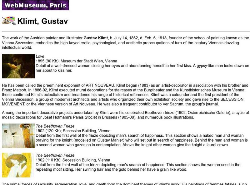 Ibiblio: Web Museum: Gustav Klimt Graphic Ibiblio: Web Museum: Gustav Klimt Graphic