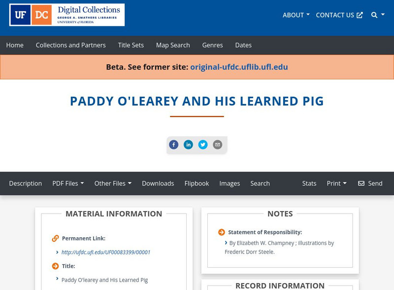 Baldwin Library: Paddy O'learey and His Learned Pig Primary Baldwin Library: Paddy O'learey and His Learned Pig Primary