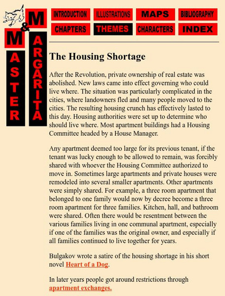 Middlebury College: Master & Margarita Housing Shortage Handout Middlebury College: Master & Margarita Housing Shortage Handout