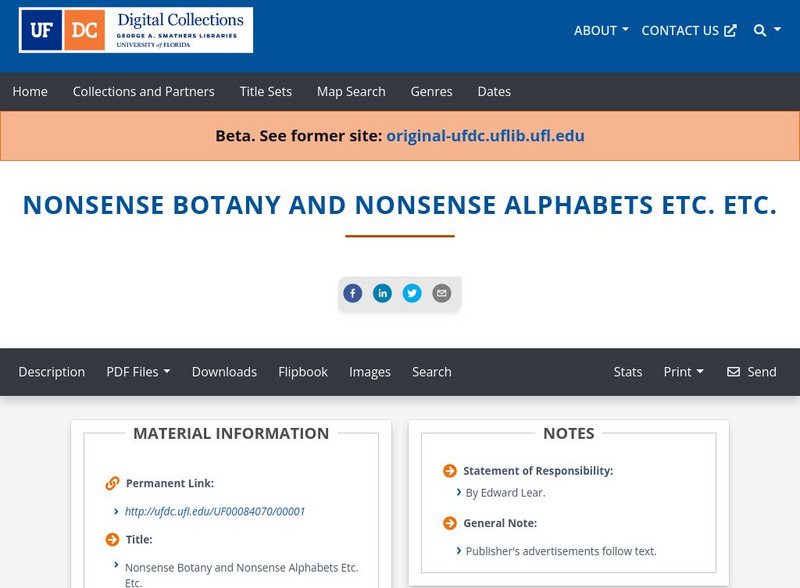 Baldwin Library: Nonsense Botany and Nonsense Alphabets Primary Baldwin Library: Nonsense Botany and Nonsense Alphabets Primary