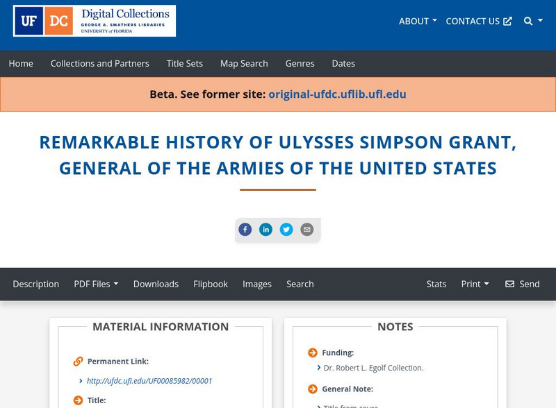Baldwin Library: The Remarkable History of Ulysses Simpson Grant Primary Baldwin Library: The Remarkable History of Ulysses Simpson Grant Primary