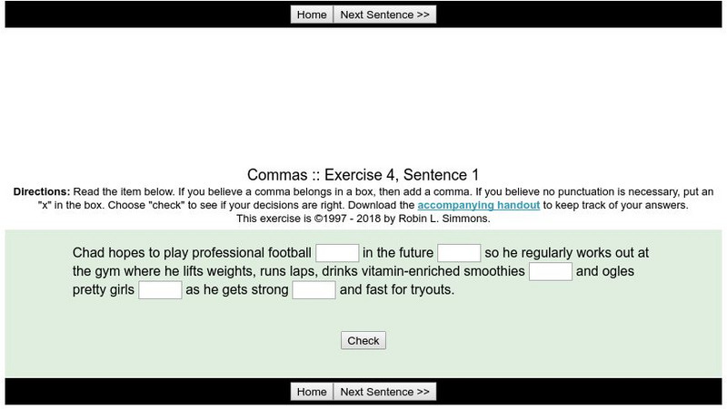 Grammar Bytes: Commas: Exercise 4 Activity Grammar Bytes: Commas: Exercise 4 Activity