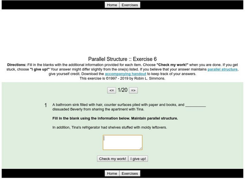 Grammar Bytes: Parallel Structure: Exercise 6 Unknown Type Grammar Bytes: Parallel Structure: Exercise 6 Unknown Type
