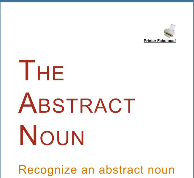 Grammar Bytes: The Abstract Noun Handout Grammar Bytes: The Abstract Noun Handout