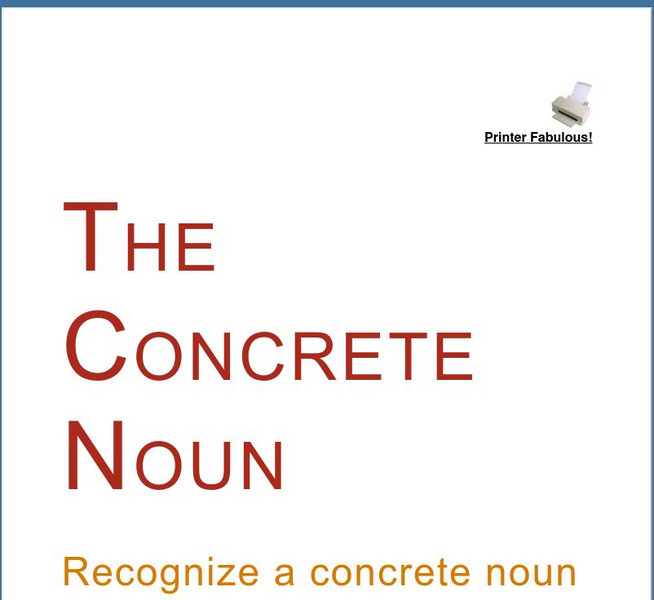 Grammar Bytes: The Concrete Noun Handout Grammar Bytes: The Concrete Noun Handout