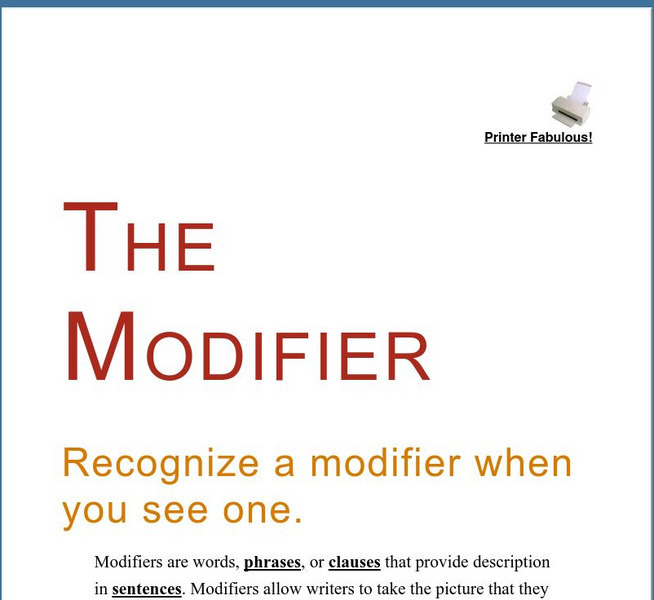 Grammar Bytes: The Modifier Handout Grammar Bytes: The Modifier Handout