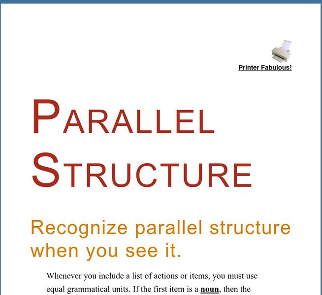 Grammar Bytes: Parallel Structure Handout
