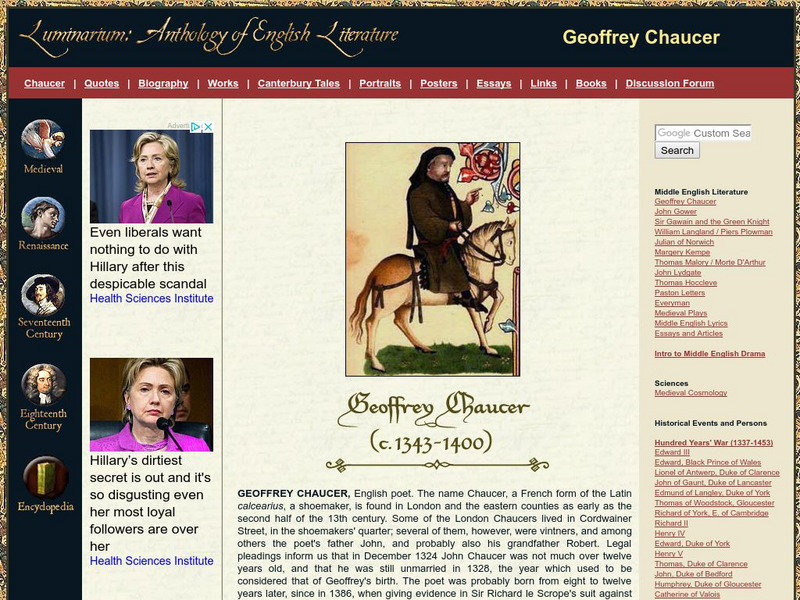 Luminarium: Anthology of English Literature: Geoffrey Chaucer Article Luminarium: Anthology of English Literature: Geoffrey Chaucer Article