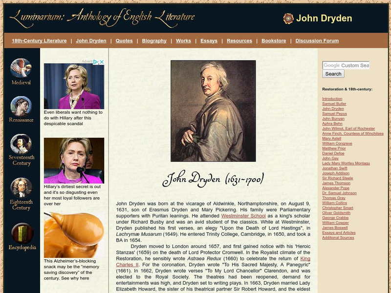 Luminarium: Anthology of English Literature: John Dryden Article Luminarium: Anthology of English Literature: John Dryden Article