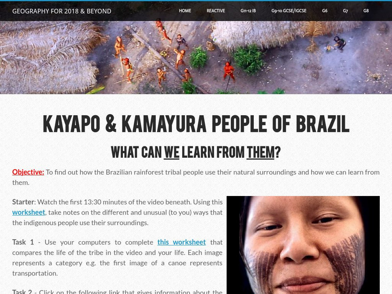 Geographypods: Kayapo & Kamayura People of Brazil Unit Plan Geographypods: Kayapo & Kamayura People of Brazil Unit Plan
