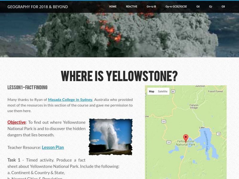 Geographypods: Where Is Yellowstone? Unit Plan Geographypods: Where Is Yellowstone? Unit Plan