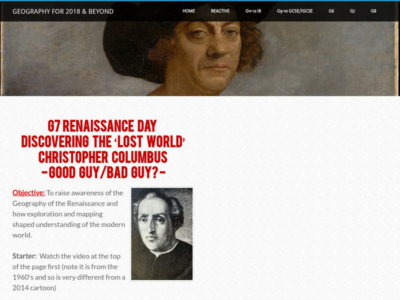 Geographypods: Renaissance Day: Discovering the 'Lost World' Activity Geographypods: Renaissance Day: Discovering the 'Lost World' Activity