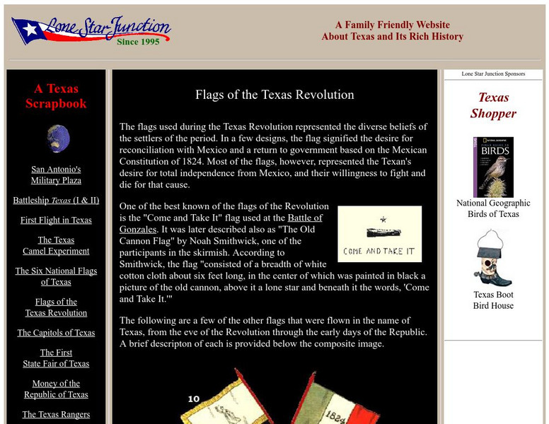 Lone Star Junction: Flags of the Texas Revolution Handout