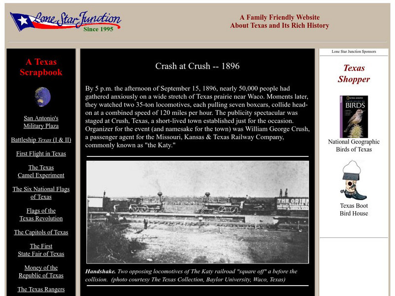 Lone Star Junction: Crash at Crush 1896 Handout Lone Star Junction: Crash at Crush 1896 Handout
