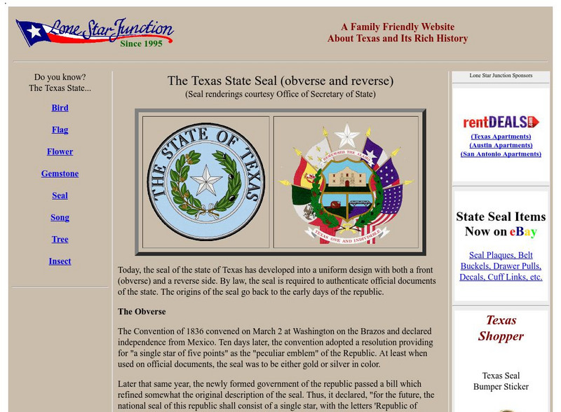 Lone Star Junction: The Texas State Seal (Obverse and Reverse) Handout