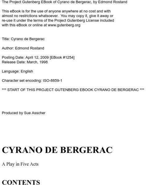Project Gutenberg: Cyrano De Bergerac by Edmund Rostand eBook Project Gutenberg: Cyrano De Bergerac by Edmund Rostand eBook