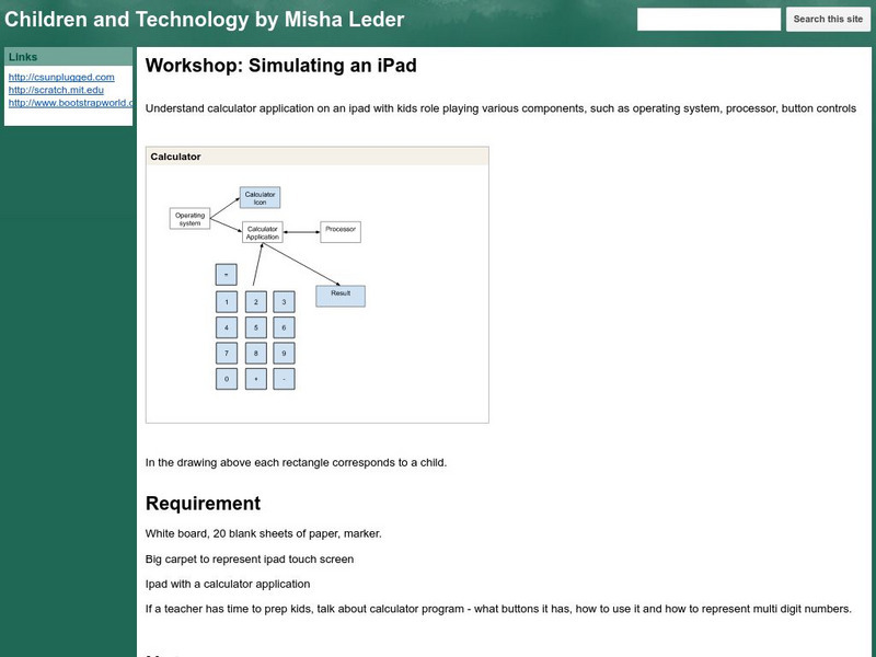 Google for Education: Children and Technology: Simulating an I Pad Lesson Plan Google for Education: Children and Technology: Simulating an I Pad Lesson Plan